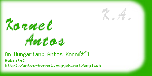 kornel antos business card